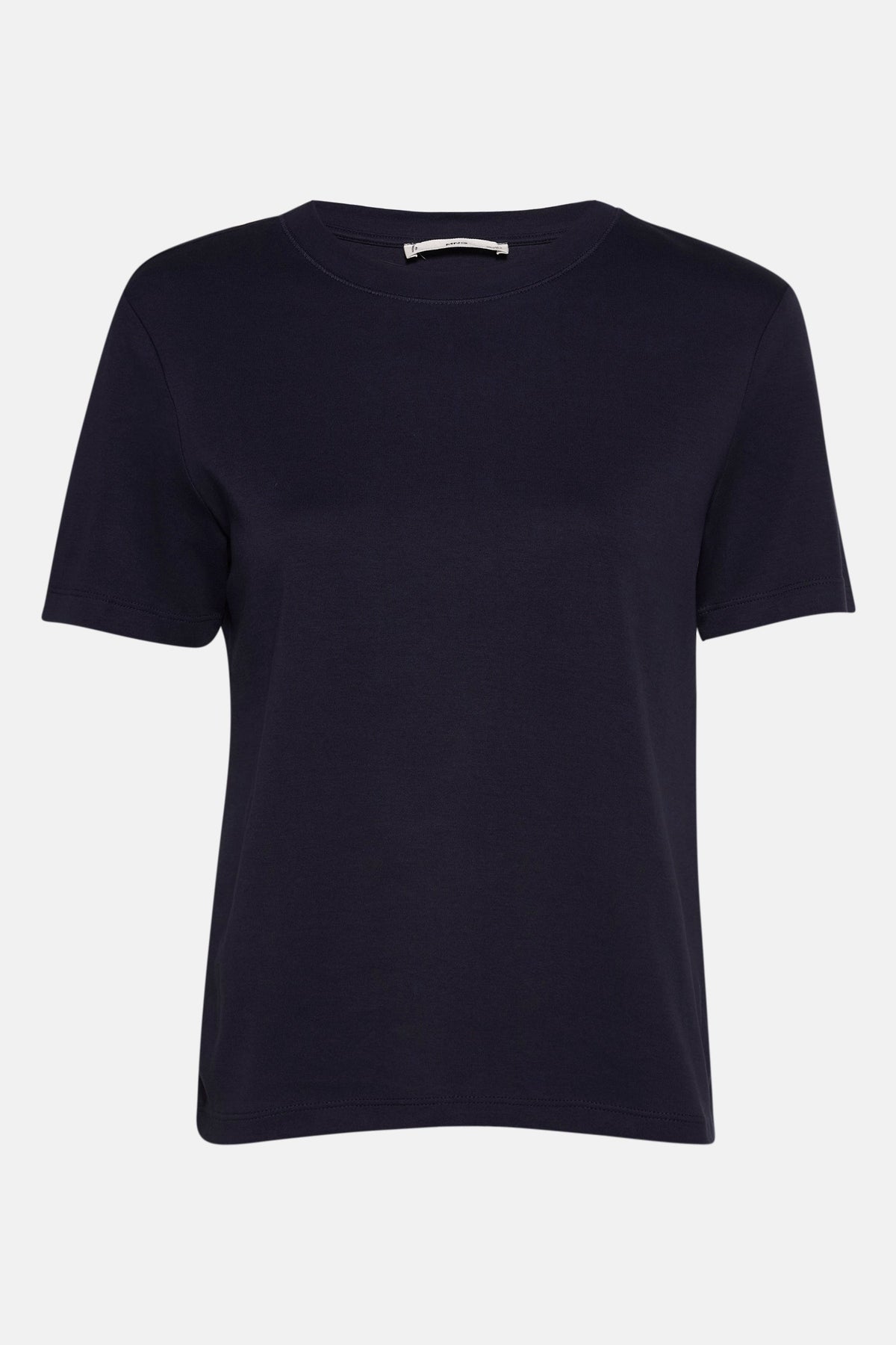 T-shirt bleu à manches courtes de MANGO, en tissu uni avec un col rond.