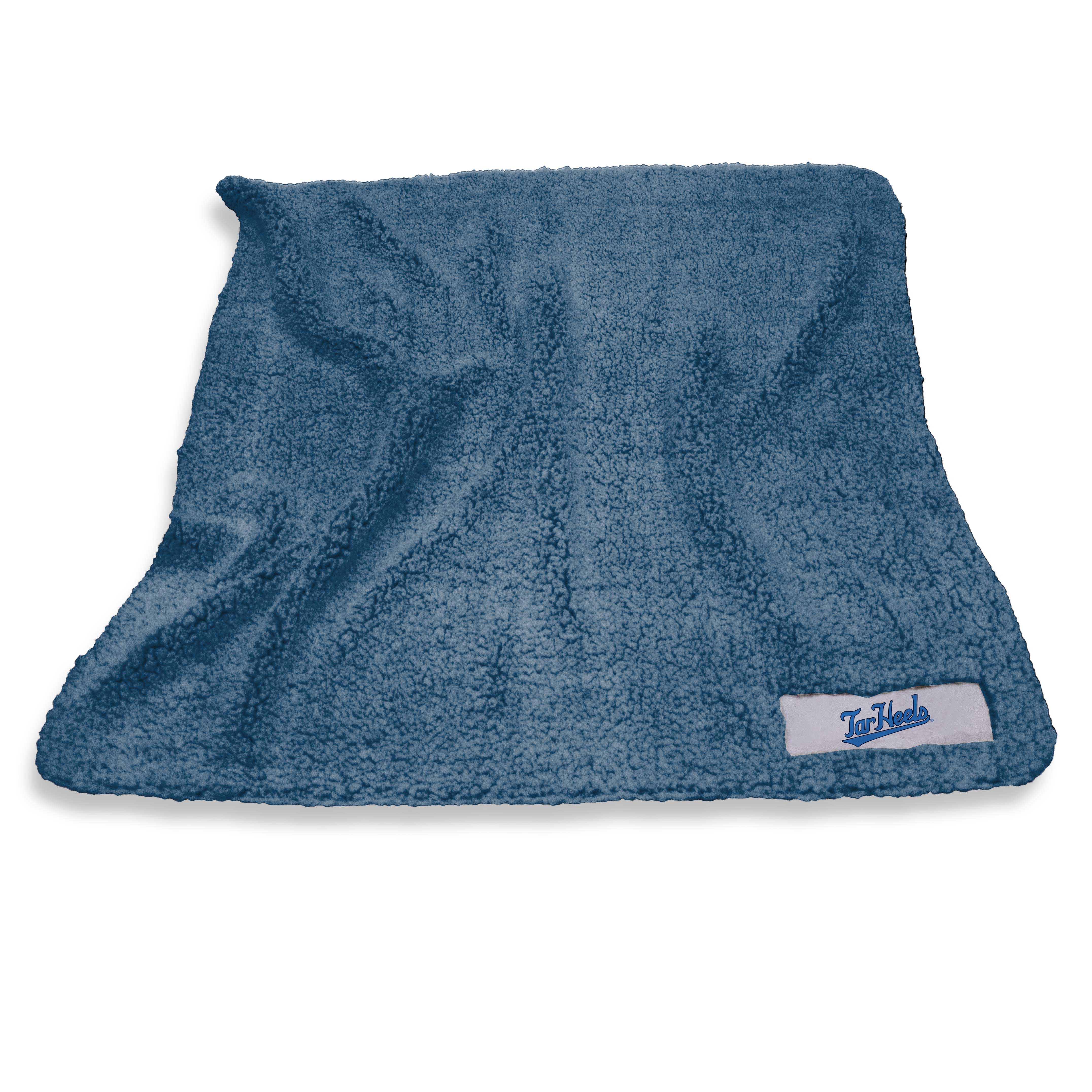 North Carolina Color Frosty Fleece blanket by Logo Brands, featuring a cozy fleece fabric with team colors and logo design.
