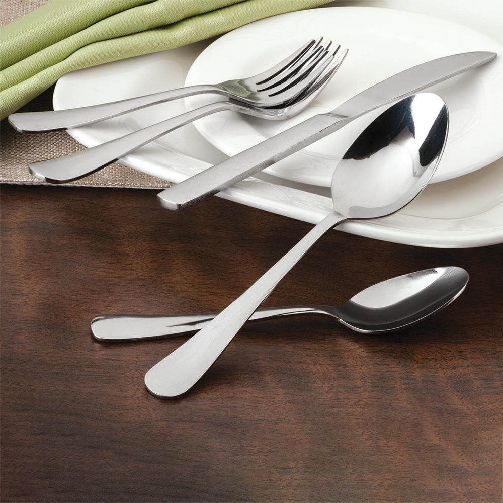 Walco 50051 Windsor Supreme 8 1/4" 18/0 Stainless Steel Medium Weight European Fork - 12/Pack