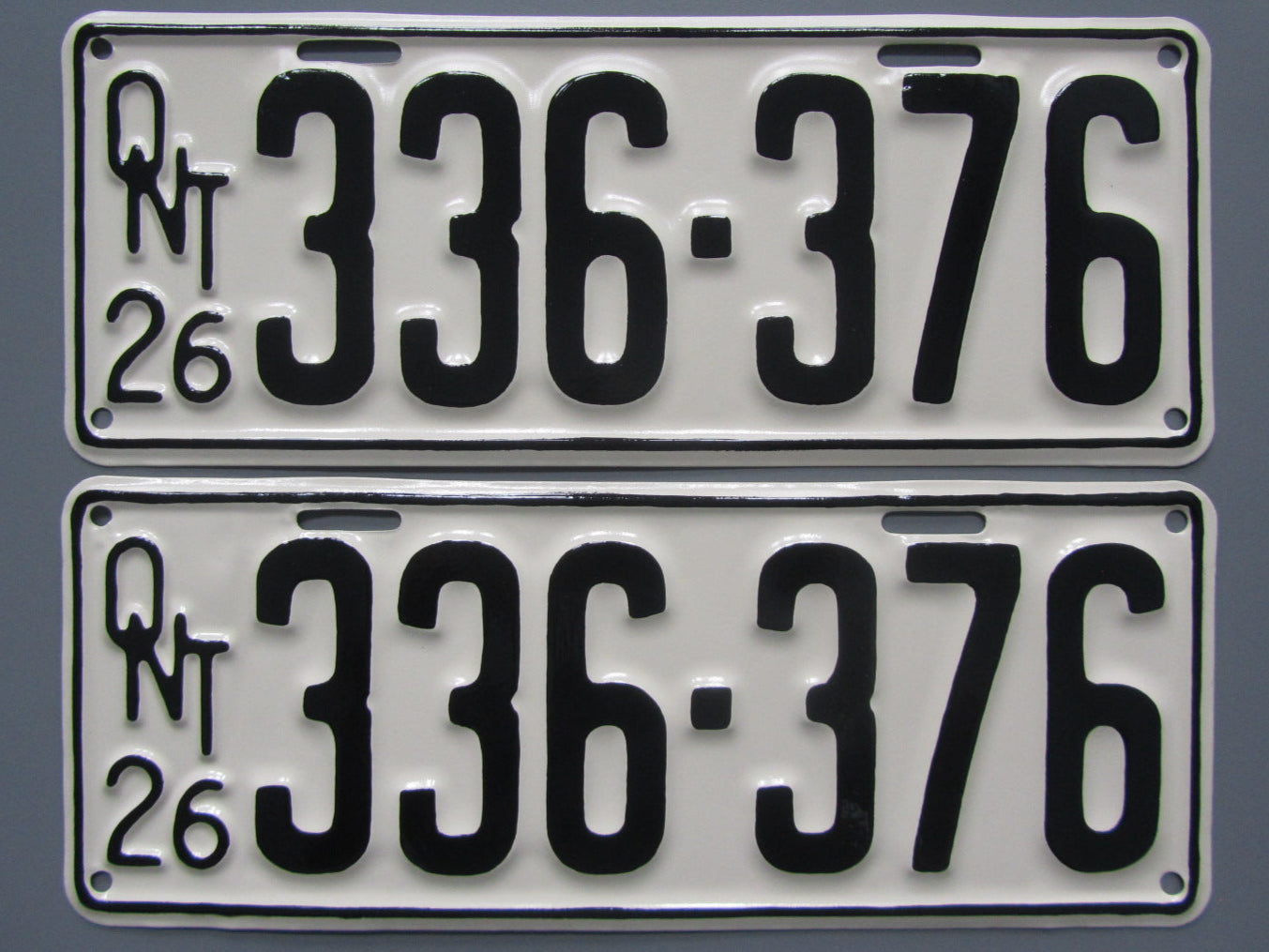 1926 YOM Clear Ontario License Plates