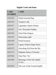 Complete Yu-Gi-Oh! Card List