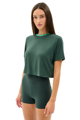 Djuna Jersey Tee, Military/Spearmint