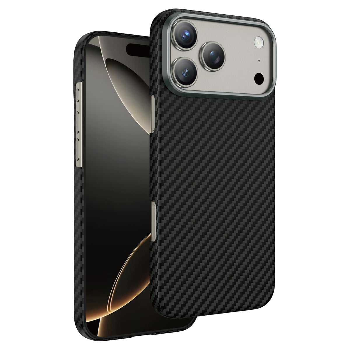 KEEPHONE KEVLAR DIAGO 100% Aramid Fiber MagSafe iPhone 17 Pro Max Case - Black