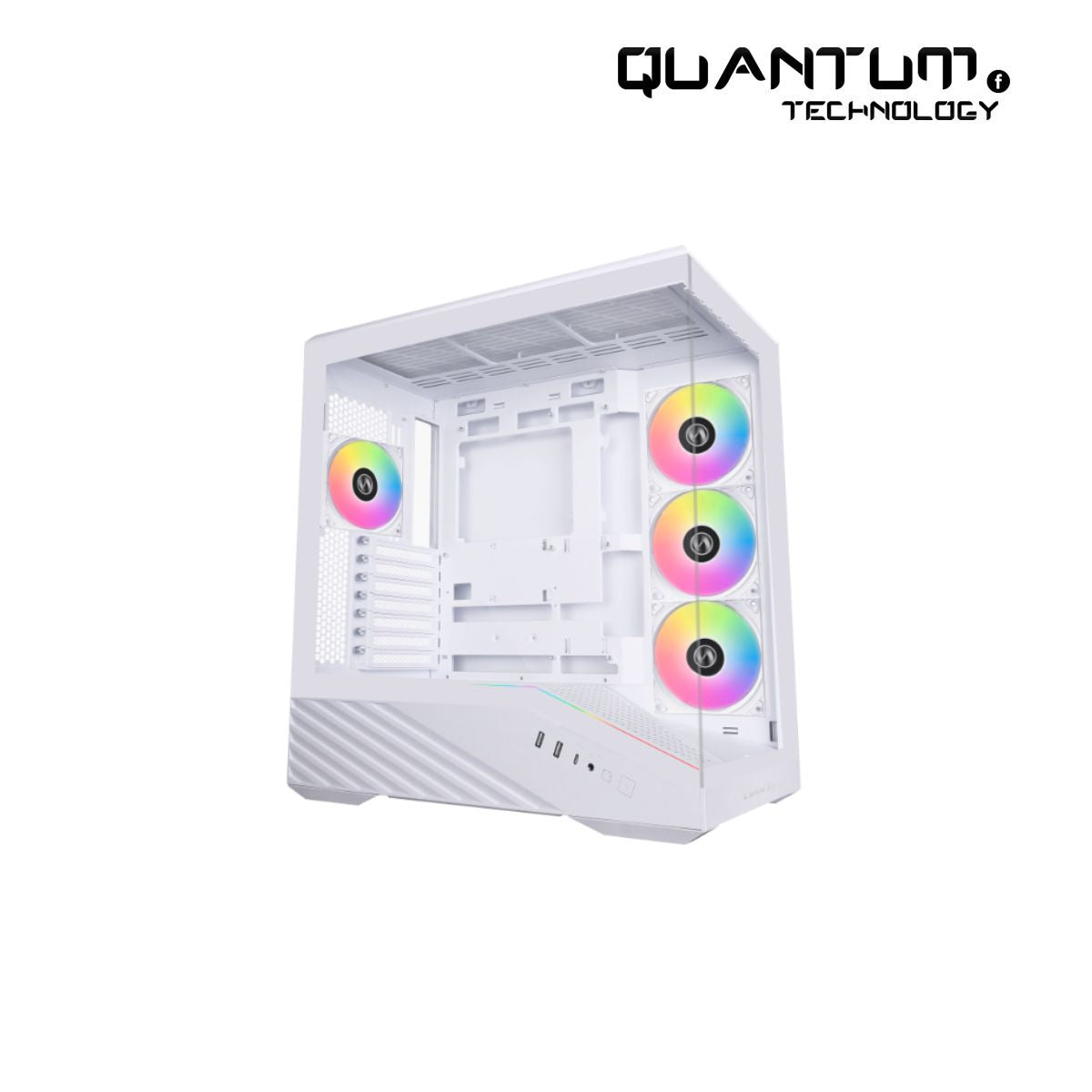 LIAN LI Vector V100R BTF ARGB White Mid Tower Case (4 Fans)
