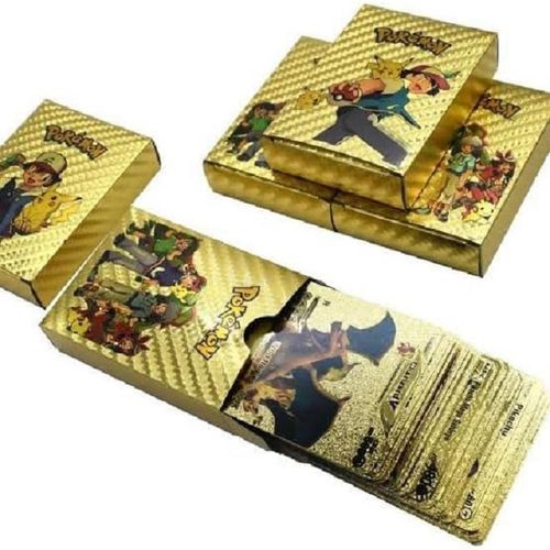 50 PCS Gold Foil Card Assorted Series Vmax GX Rare Golden
