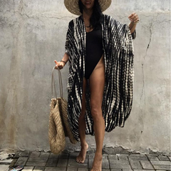 Boho chiffon strandbluse med kimonoærmer – Ziva