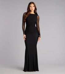 Winnie Mesh Long Sleeve Mermaid Formal Dress