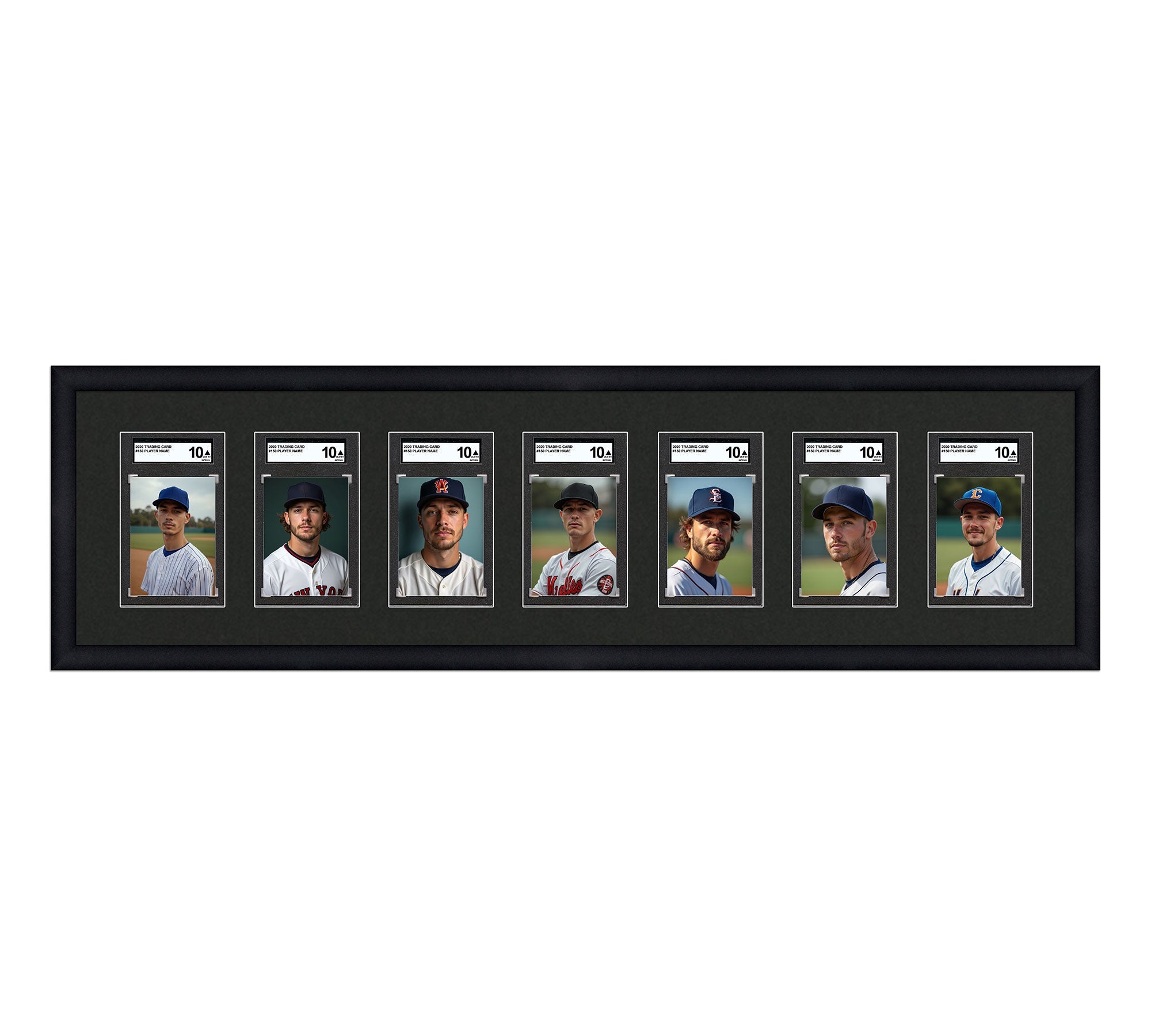 Card Frame Display - 7 Openings for SGC Graded Slabs – Black