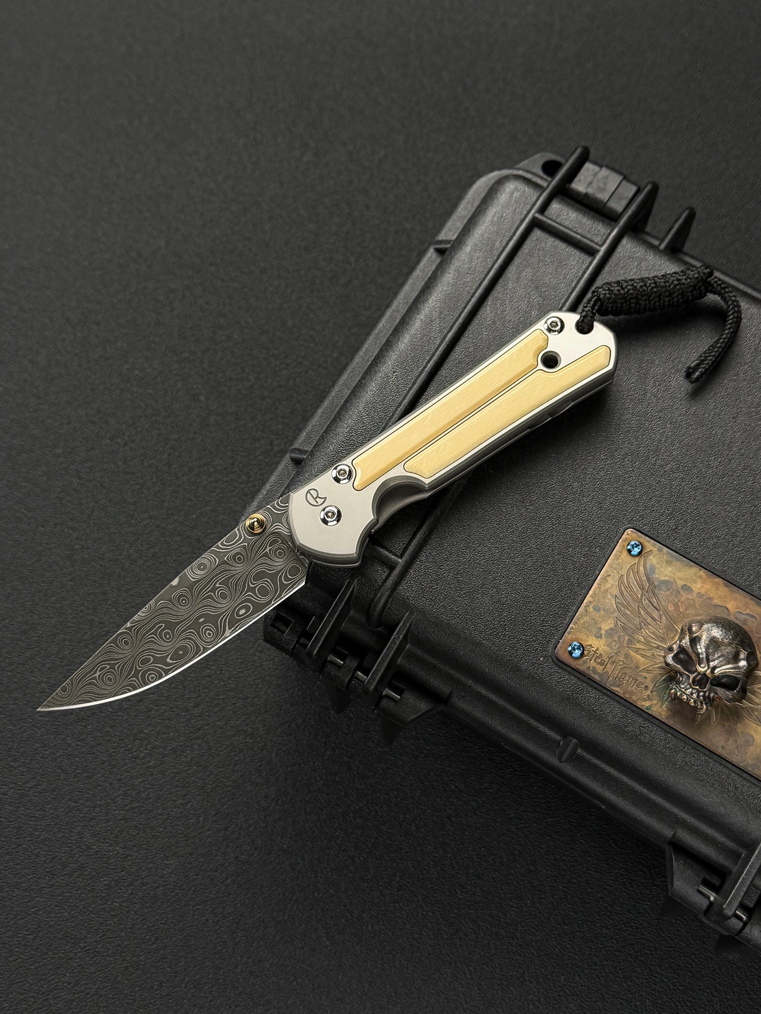 Chris Reeve Knives Small Classic Sebenza Raindrop Damascus Mammoth Ivory Inlay 2004 Model