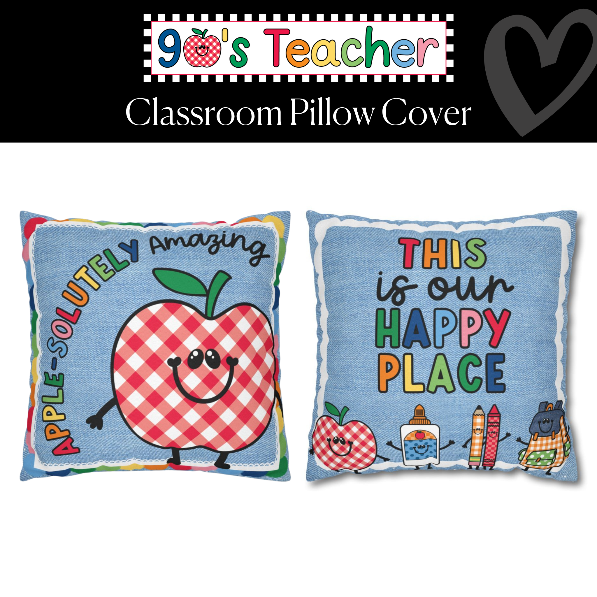 Apple-solutely Amazing! Classroom Classroom Pillow Cover | 90s Teacher