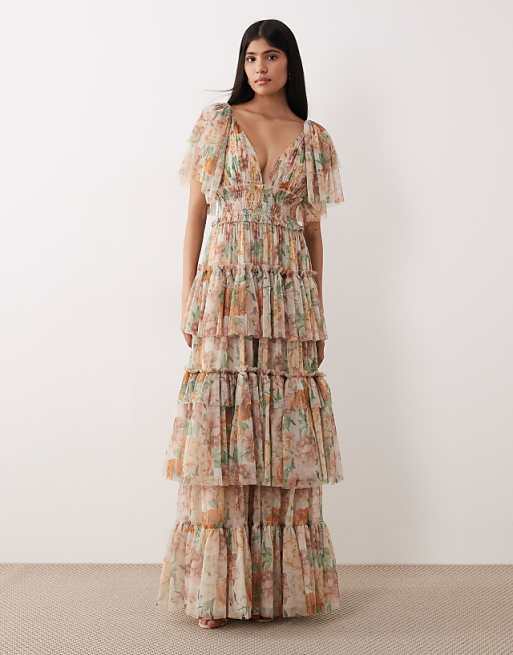 Lace & Beads - Bridesmaid Maxi Dress - Women - Polyester - 6 US