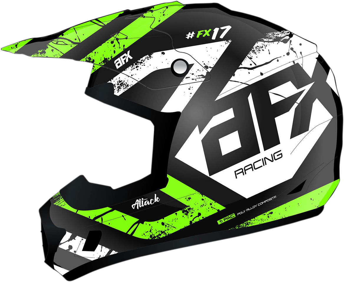 AFX FX-17 Helmet - Attack - Matte Black/Green - 2XL 0110-7183