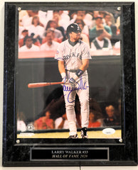 Larry Walker Autographed 8x10 Photo with Plaque JSA COA - Latitude Sports Marketing