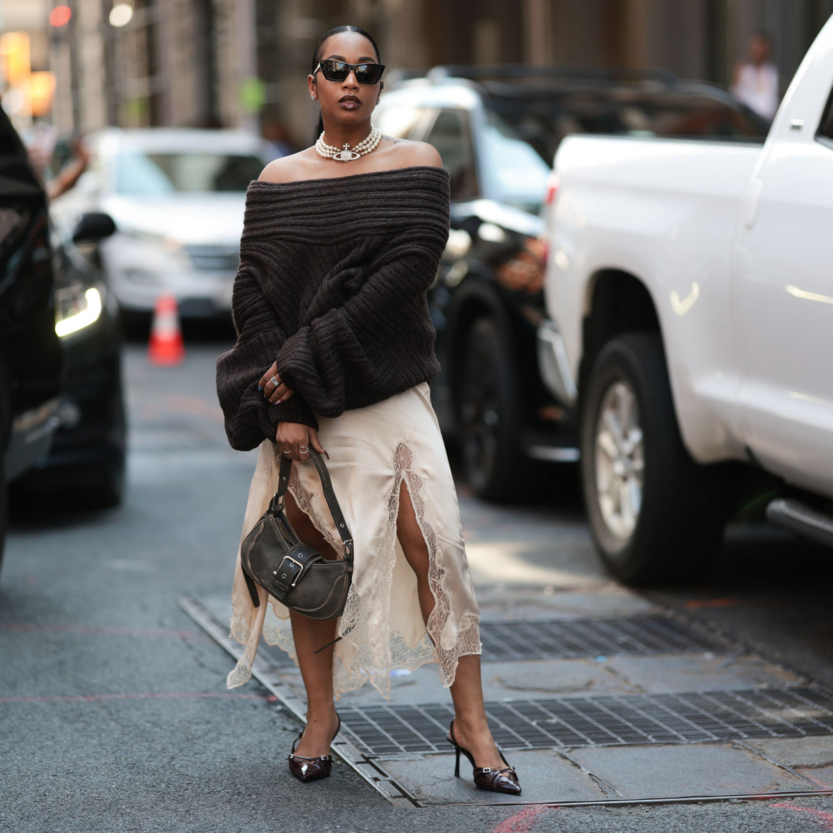 How to Wear a Sweater Over a Dress Like All the Cool Girls This Winter