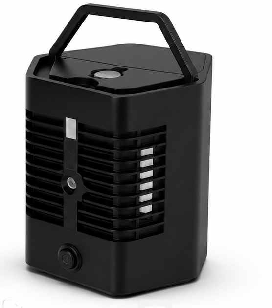 Tech Rebellion Desktop Mister Fan w/ Ice Pack,  AC Machine - Black/Grey