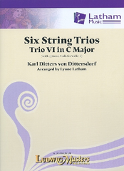 von Dittersdorf, K.D. (Latham): 6 String Trios, Trio 6 in C Major (score and parts, with optional viola for 2nd violin part)