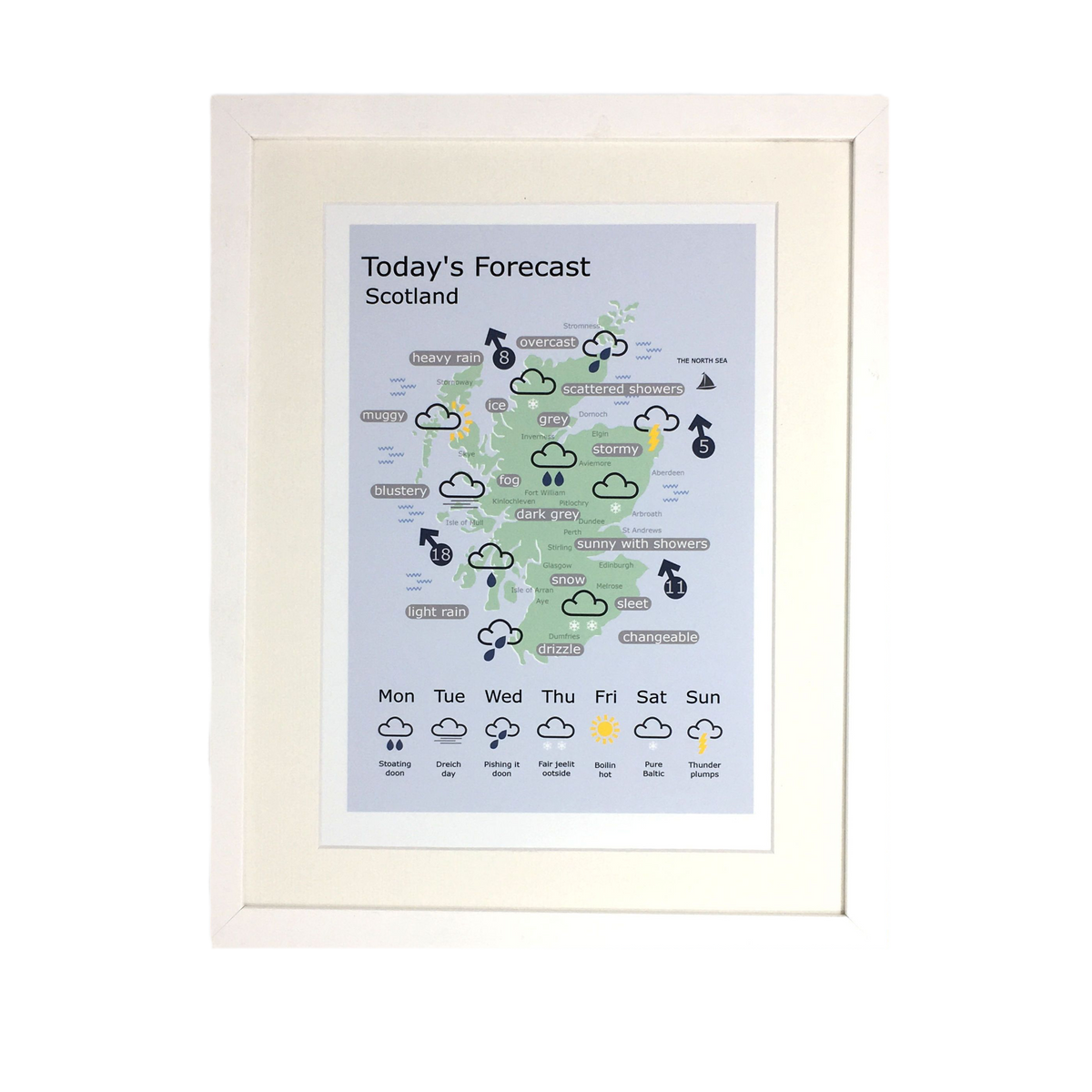 Scottish Weather Map Print