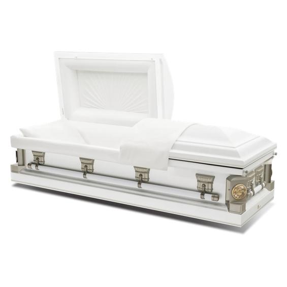 Batesville Carnation Ivory Half Couch Steel Casket
