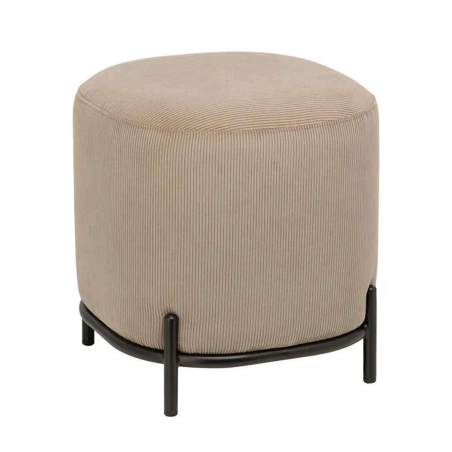 Pender Pin Leg Ribbed Velvet Upholstery Stool - Taupe (17 x 18 Inches)