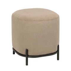 Pender Pin Leg Ribbed Velvet Upholstery Stool - Taupe (17 x 18 Inches)