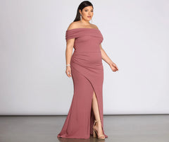 Plus Monica Formal Wrap Ruched Dress
