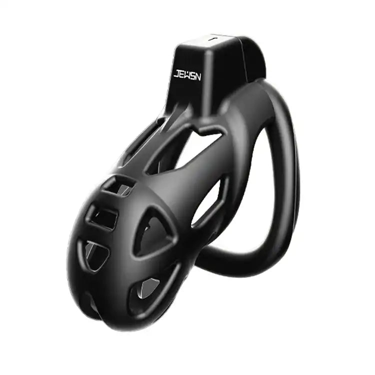 Cage de chasteté noire en silicone pour sissification et soumission sexuelle, design ergonomique avec anneau de maintien sur Sissyshop