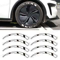 3D Tire Decals for Tesla Rim Stripe Stickers with Raised Design - front view