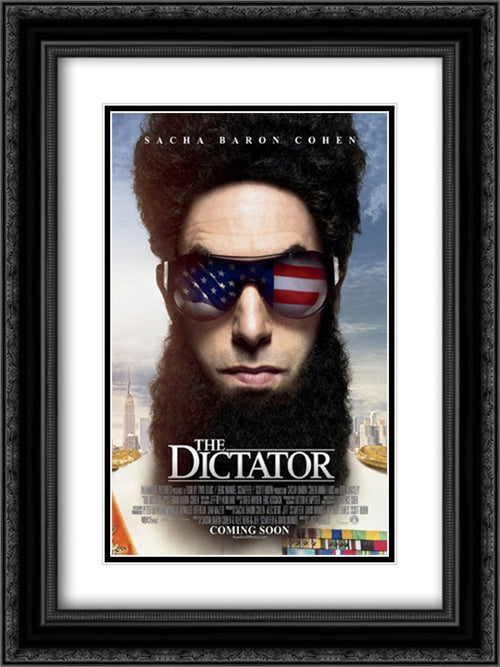 The Dictator 18x24 Black Ornate Wood Framed Movie Poster with Double Matting