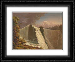 The Cackabakah Falls 24x20 Black Ornate Wood Framed Art Print Poster with Double Matting by Kane, Paul