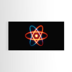 Neon Atomic Symbol Wall Art, Mid Century Modern Decor, Retro Sci Fi Poster, Colorful Space Age Abstract Office Digital Print