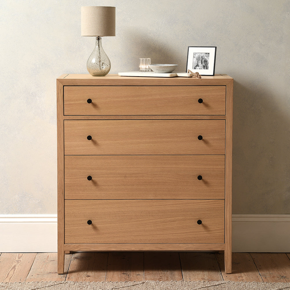 BLOCKLEY LIGHT OAK 4 Drawer Chest Quality Furniture Clearance Ltd