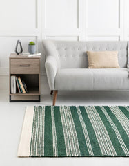 Hunter Green 4' 1 x 6' 1 Lariat Rectangle Area Rug All Natural Jute & Wool With Cotton Backing Premium Carpet for Living Rooms, Dining, Office for Sale at Rug Engine