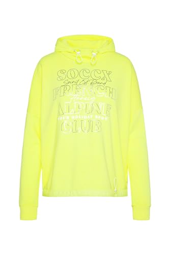 SOCCX Damen Sweatshirt mit Kapuze und Print Artwork Ivory im Sale