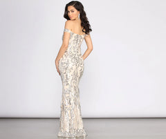 Clara Sequin Off Shoulder Dress