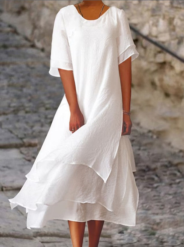 SL | Robe midi fluide à plusieurs couches