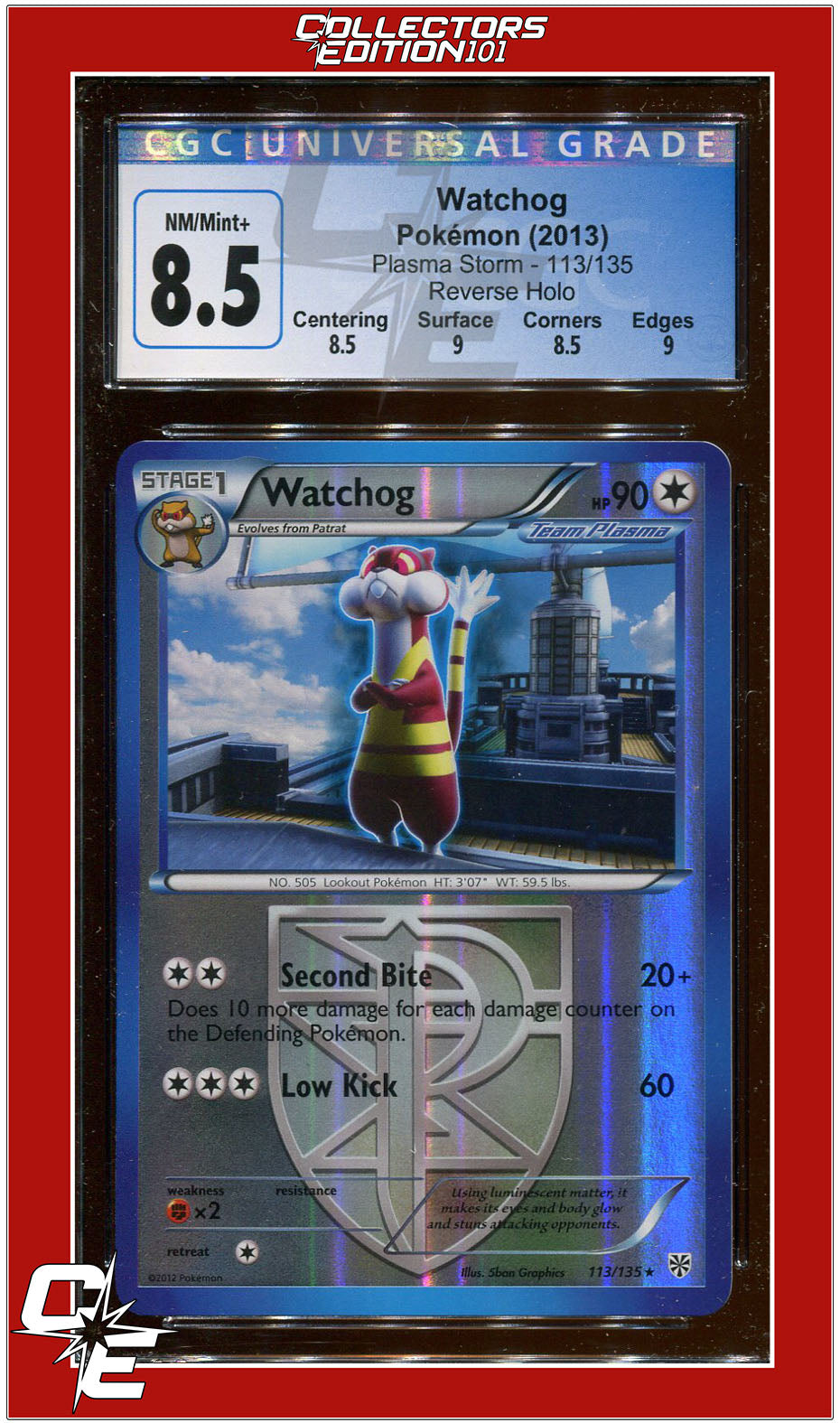 Plasma Storm 113 Watchog Reverse Holo CGC 8.5 - Subgrades