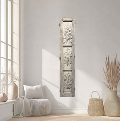 3 Pane Medium Holland Window Vertical Aged Floral - Interior Delights
