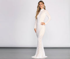 Madeline Sequin Mesh Formal Dress