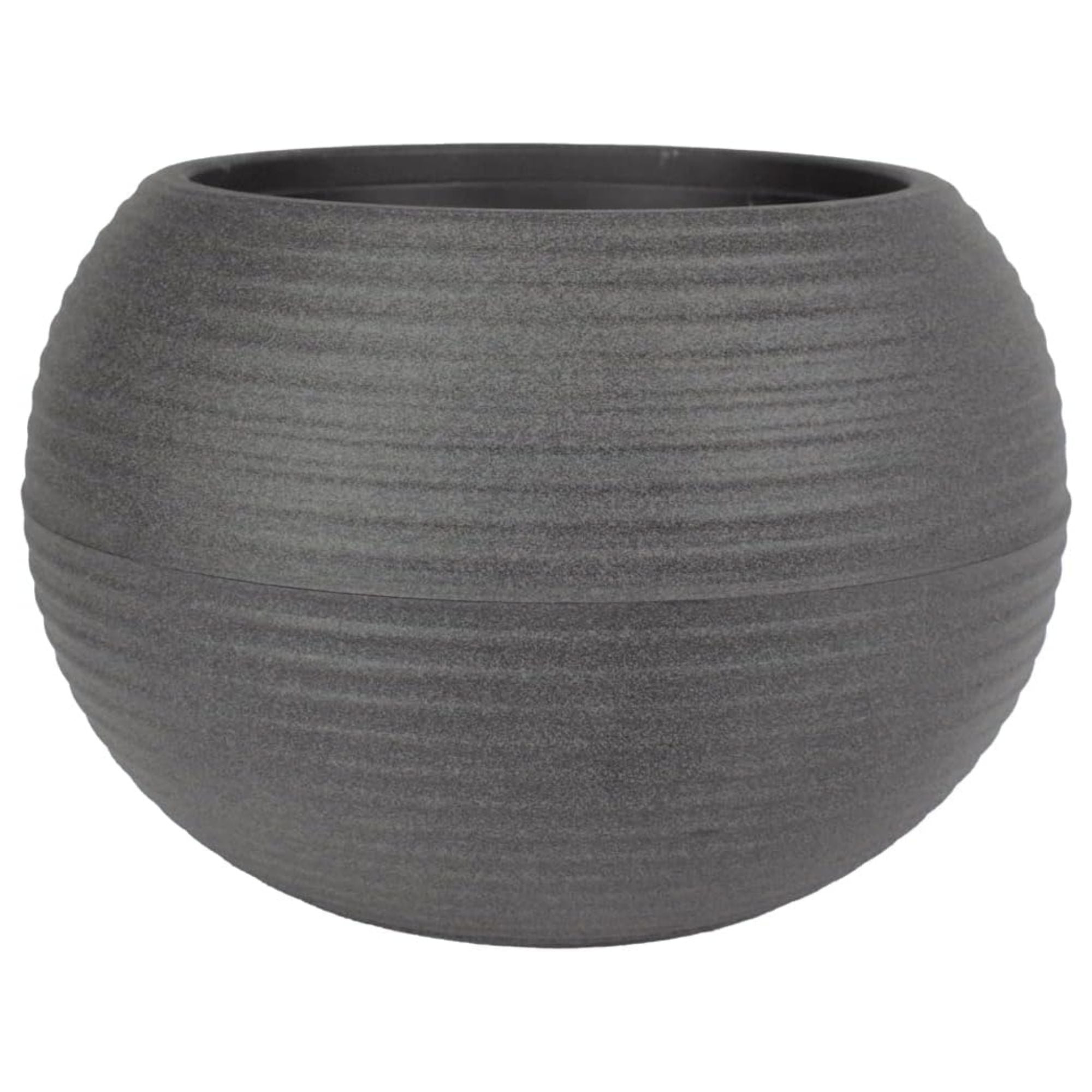 The HC Companies 12 Inch Atlas Sphere Planter, Round Plastic Plant Pot, Gray - VMInnovations