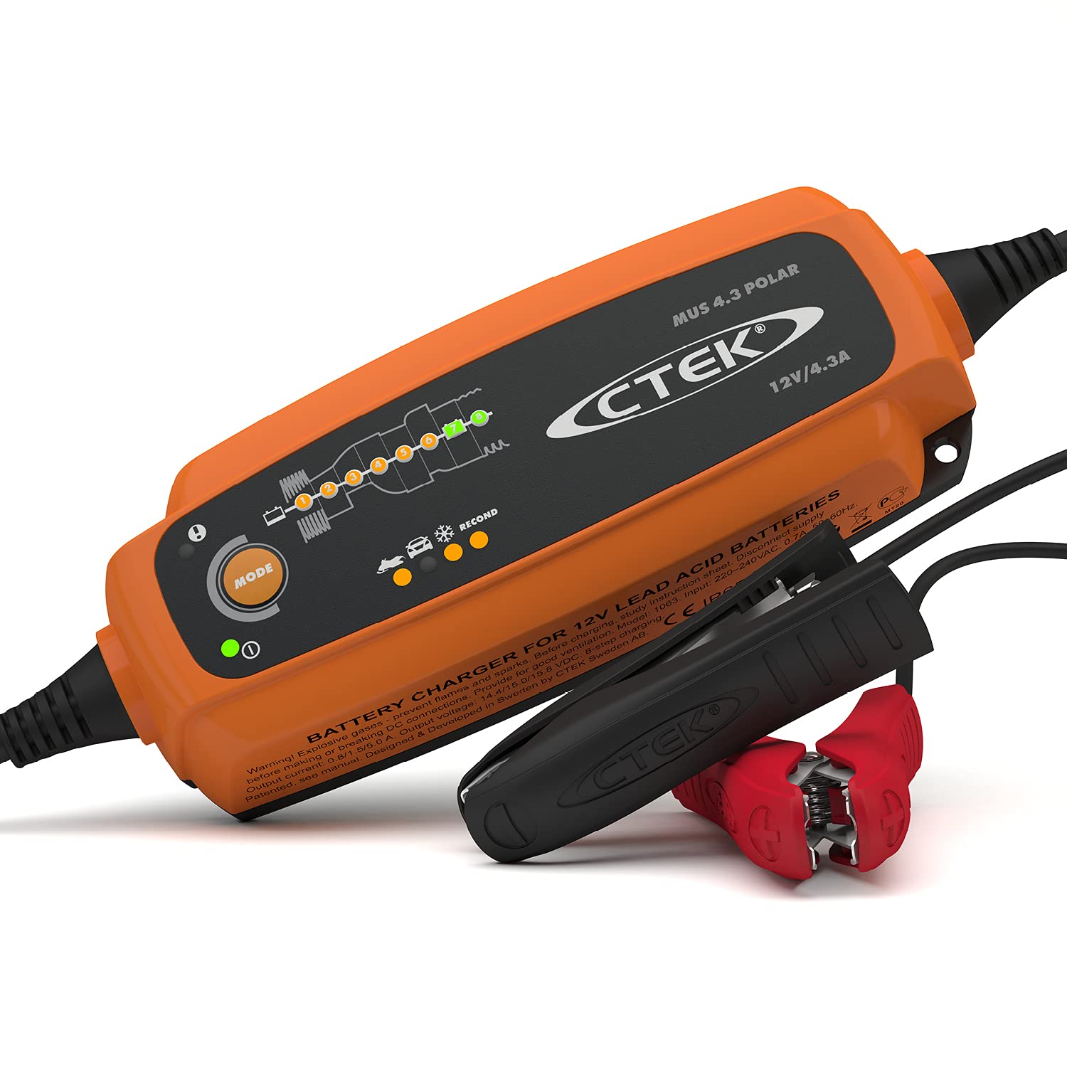 Ctek (56-958) Mus 4.3 Polar 12 Volt Fully Automatic Extreme Climate 8 Step Battery Charger