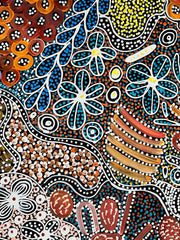 Katrina Bird with original painting "My Country" - Aboriginal artist