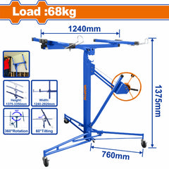 Grua Elevador para láminas de Gypsum Yeso Drywall Peso Max. 68Kg Tamaño: 48x192 Panel de Elevación Cartón Yeso