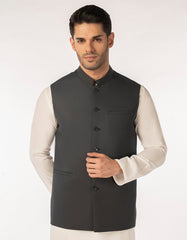 BLACK SUITING WAISTCOAT | JJVC-A-48248/S25/JJ10131-PN