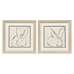 Vess Linear Rabbit Framed Artwork Set of 2