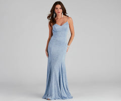 Becky Formal Glitter Open-Back Long Dress