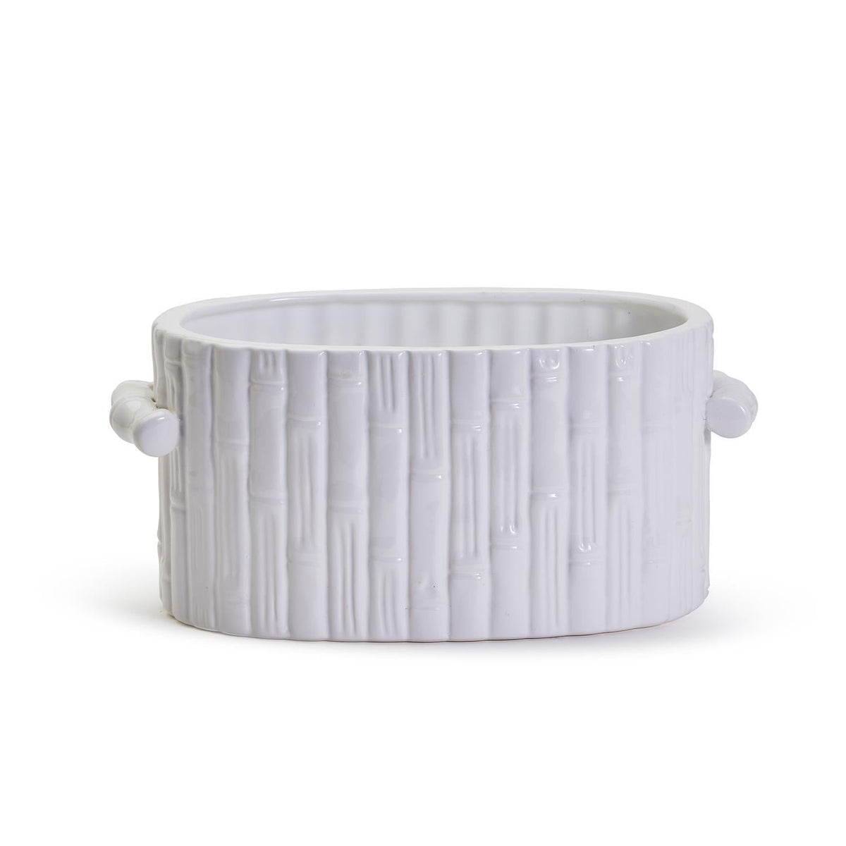 Faux Bamboo Oval Centerpiece / Cachepot with Handles