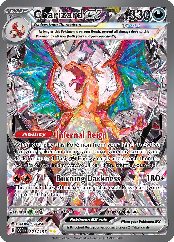 Charizard EX 2023 Pokemon Obsidian Flames Special Illustration Rare #223 CGC Authenticated 9 Card