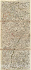 Historical Map, 1725 The seat of war on The Rhine Being a New map of The Course of That River from Basil to Bonn with The Adjacent Countries, Vintage Wall Art