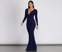 Graceann Open Back Glitter Dress