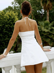 Just Promise Diamante Detail Mini Dress White